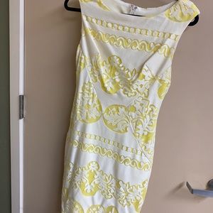 Midi White and Yellow Dress